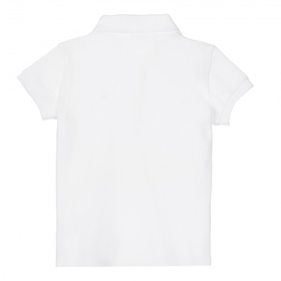 Bluză din bumbac cu mâneci scurte și guler pentru bebeluș, de culoare albă Benetton 249876 4