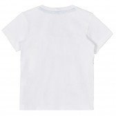 Tricou din bumbac cu imprimeu grafic pentru bebeluș, pe alb. Benetton 249923 4