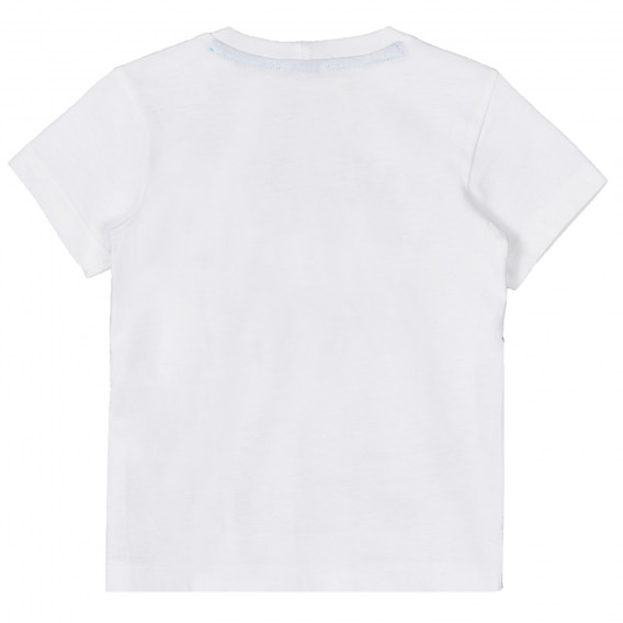 Tricou din bumbac cu imprimeu grafic pentru bebeluș, pe alb. Benetton 249923 4