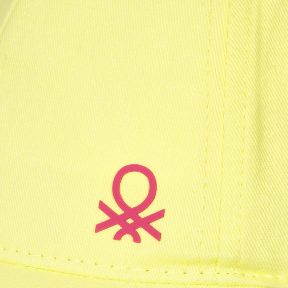 Șapcă de bumbac cu sigla mărcii, galbenă Benetton 249934 2