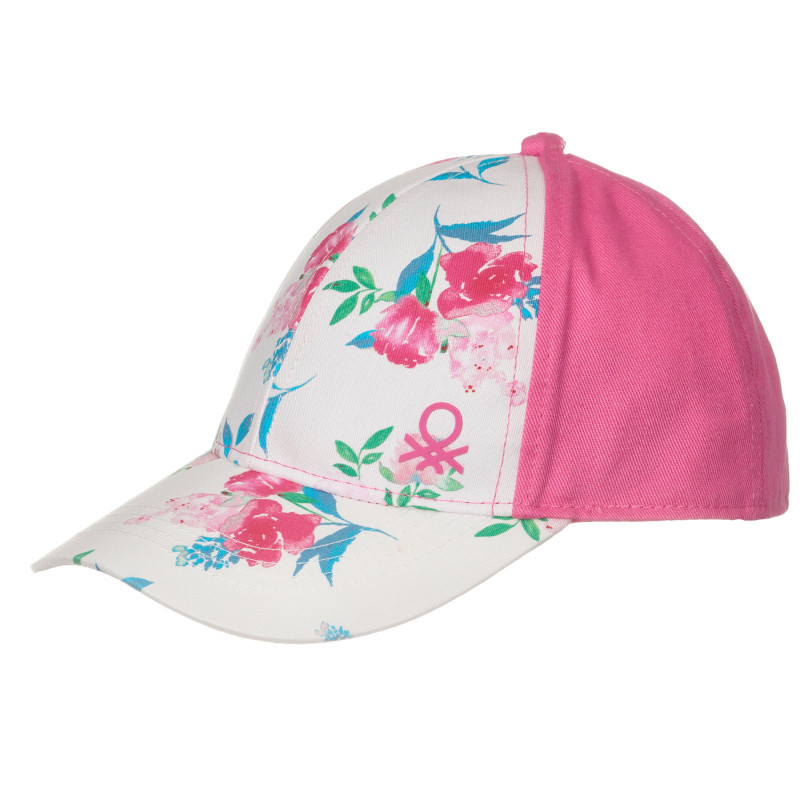 Șapcă de bumbac cu imprimeu floral, roz  250004