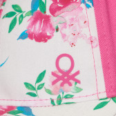 Șapcă de bumbac cu imprimeu floral, roz Benetton 250005 2