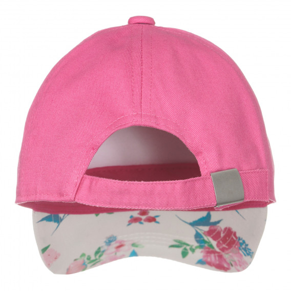Șapcă de bumbac cu imprimeu floral, roz Benetton 250006 3