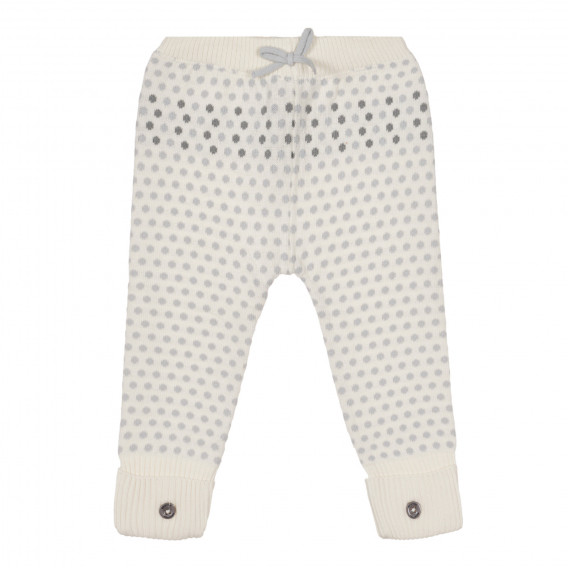 Pantaloni tricotati cu imprimeu figural pentru bebelus, alb Benetton 250160 