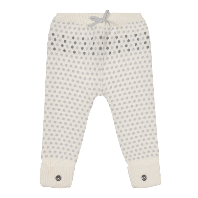 Pantaloni tricotati cu imprimeu figural pentru bebelus, alb  250160