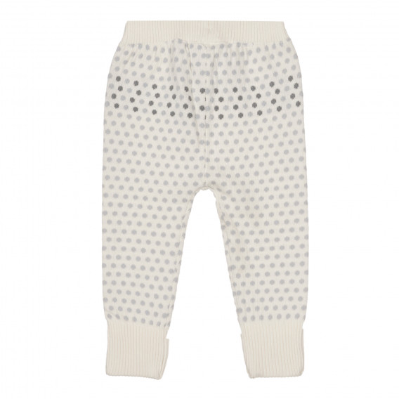 Pantaloni tricotati cu imprimeu figural pentru bebelus, alb Benetton 250162 4