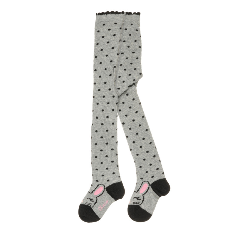 Ciorapi cu imprimeu figural și iepurași pentru bebeluși, gri  250190