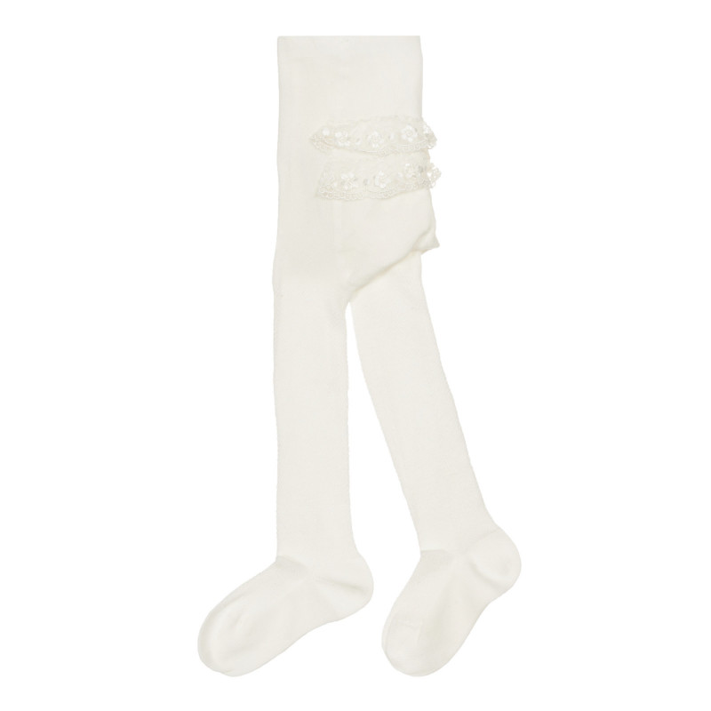 Ciorapi cu dantelă pentru bebeluș, de culoare albă  250214