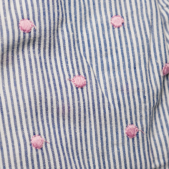 Rochie cu dungi fine de alb si albastru și puncte roz delicate Boboli 25025 3