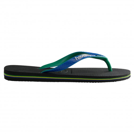 Flip-flops cu numele mărcii și detalii colorate, negru Havaianas 250333 4