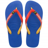 Flip-flops cu numele mărcii și detalii colorate, albastru Havaianas 250335 2