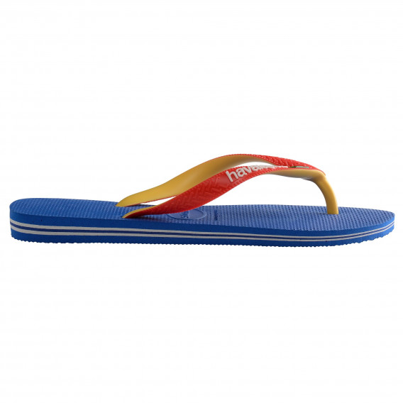 Flip-flops cu numele mărcii și detalii colorate, albastru Havaianas 250337 4