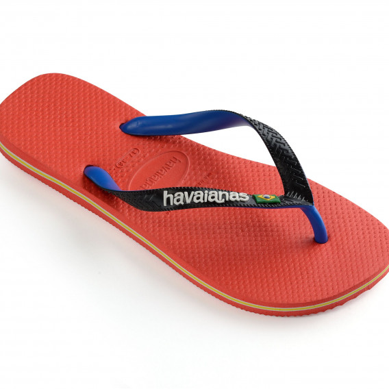 Flip-flops cu numele mărcii și detalii colorate, roșu Havaianas 250338 
