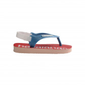 Flip-flops cu numele mărcii și detalii albastre pentru bebeluși, roșu Havaianas 250365 4