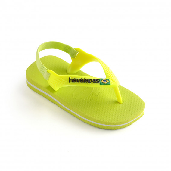 Flip flops cu logo-ul mărcii pentru bebeluși, verde Havaianas 250374 