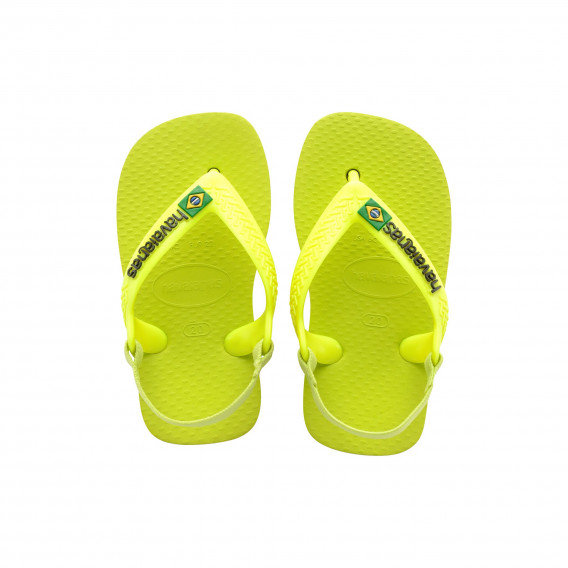 Flip flops cu logo-ul mărcii pentru bebeluși, verde Havaianas 250375 2