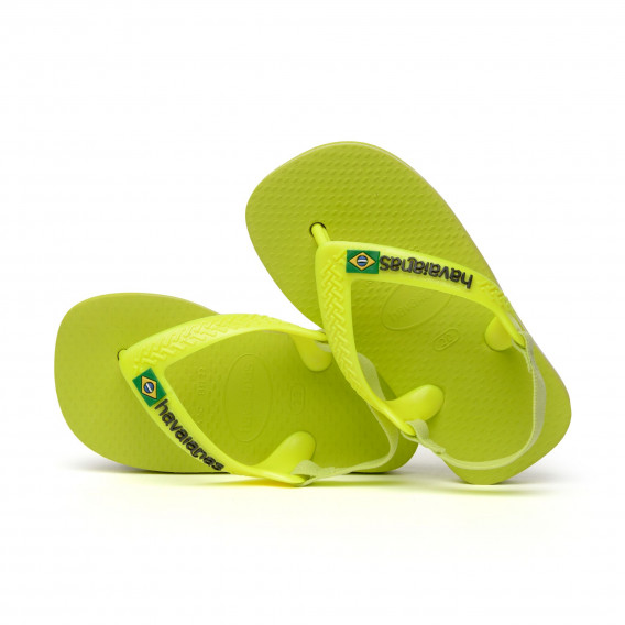 Flip flops cu logo-ul mărcii pentru bebeluși, verde Havaianas 250376 3