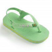 Flip flops cu logo-ul mărcii pentru bebeluși, verde deschis Havaianas 250378 