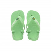 Flip flops cu logo-ul mărcii pentru bebeluși, verde deschis Havaianas 250379 2