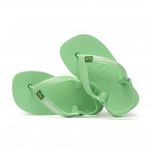 Flip flops cu logo-ul mărcii pentru bebeluși, verde deschis Havaianas 250380 3