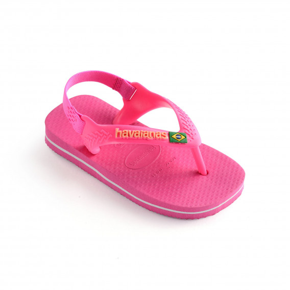 Flip flops cu logo-ul mărcii pentru bebeluși, roz Havaianas 250397 