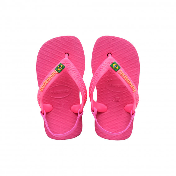 Flip flops cu logo-ul mărcii pentru bebeluși, roz Havaianas 250398 2