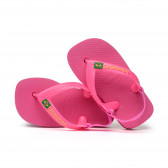 Flip flops cu logo-ul mărcii pentru bebeluși, roz Havaianas 250399 3