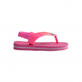 Flip flops cu logo-ul mărcii pentru bebeluși, roz Havaianas 250400 4