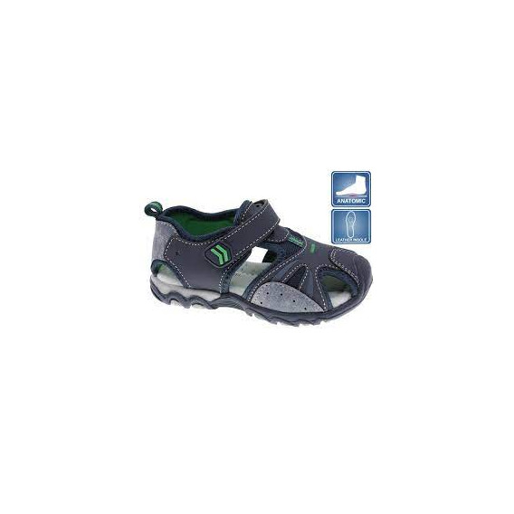 Sandale cu detalii verzi, pe albastru închis Beppi 250419 