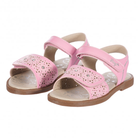 Sandale din piele artificială cu imprimeu floral, roz PRIMIGI 250434 