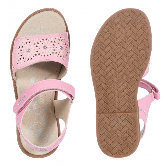 Sandale din piele artificială cu imprimeu floral, roz PRIMIGI 250435 3