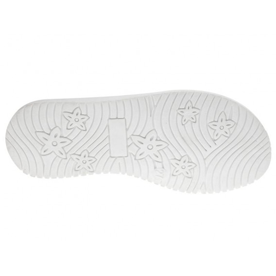 Sandale cu aplicație fluture brocart, pe alb Beppi 250441 2