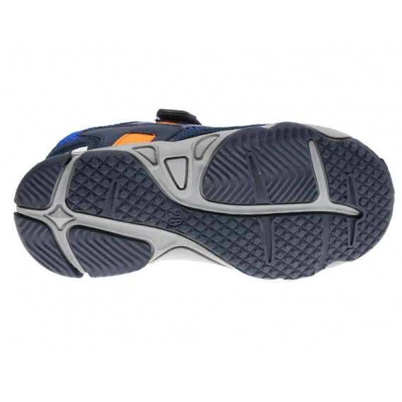 Sandale cu detalii portocalii, pe albastru închis Beppi 250462 2