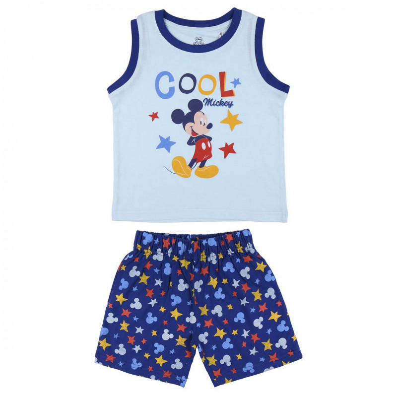 Pijamale din bumbac cu imprimeu Mickey Mouse, albastru  250713