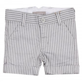 Pantaloni scurți cu dungi verticale pentru băieți, gri închis Boboli 250937 
