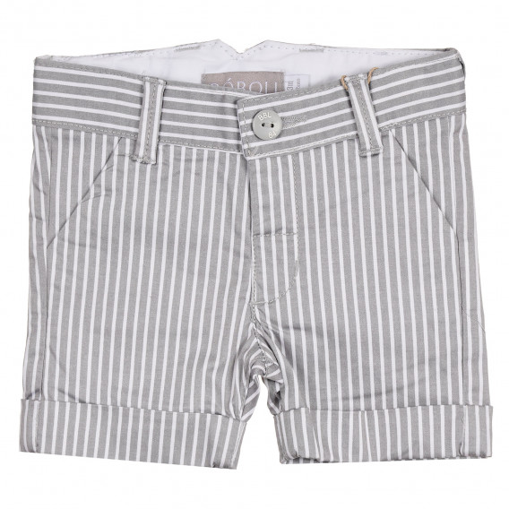 Pantaloni scurți cu dungi verticale pentru băieți, gri închis Boboli 250937 