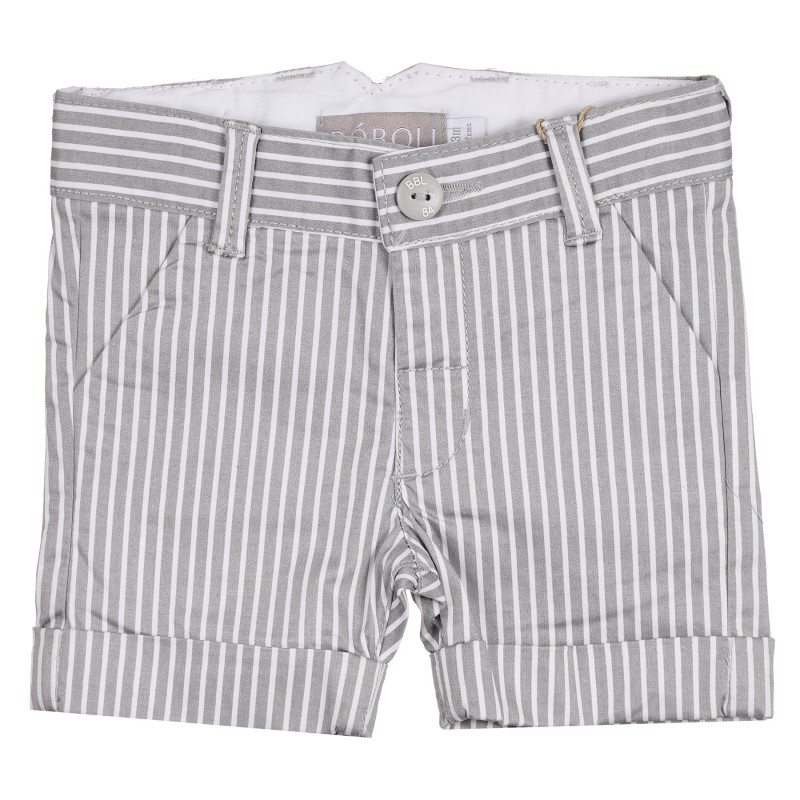Pantaloni scurți cu dungi verticale pentru băieți, gri închis  250937
