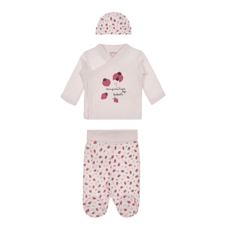 Bluză cu mâneci lungi și set de pantaloni pentru fetiță Boboli, roz  250964
