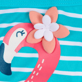 Costum de baie pentru fete, verde, cu imprimeu flamingo Boboli 251065 2