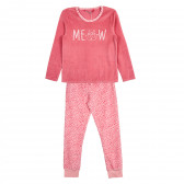 Pijamale din două piese cu mâneci lungi pentru fete, roz Boboli 251095 