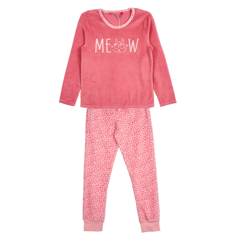 Pijamale din două piese cu mâneci lungi pentru fete, roz  251095