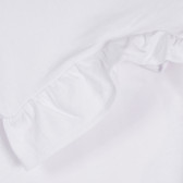 Tricou din bumbac cu volane și imprimeu fată cu lămâi, alb Boboli 251131 3