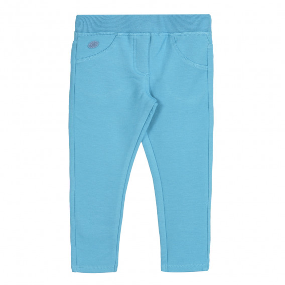 Pantaloni din bumbac cu croială dreaptă, pentru fete, albastru Boboli 251232 