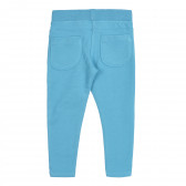Pantaloni din bumbac cu croială dreaptă, pentru fete, albastru Boboli 251235 4