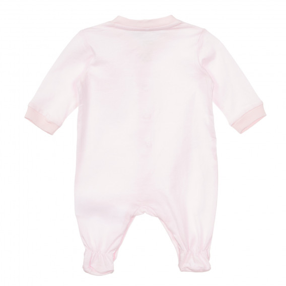 Salopetă Chicco din bumbac roz cu imprimeu iepuraș pentru bebeluși Chicco 251435 4