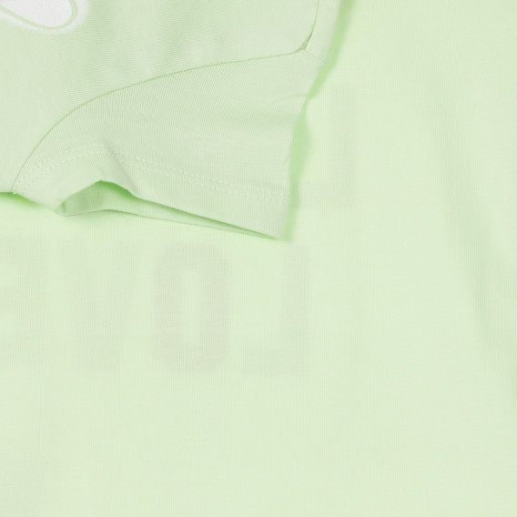 Tricou verde Chicco din bumbac cu inscripție și inimioare de brocart Chicco 251529 3