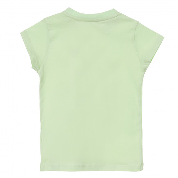 Tricou verde Chicco din bumbac cu inscripție și inimioare de brocart Chicco 251530 4