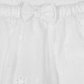 Fustă albă cu panglică și motive florale pentru bebeluși, Chicco, din bumbac Chicco 251615 2