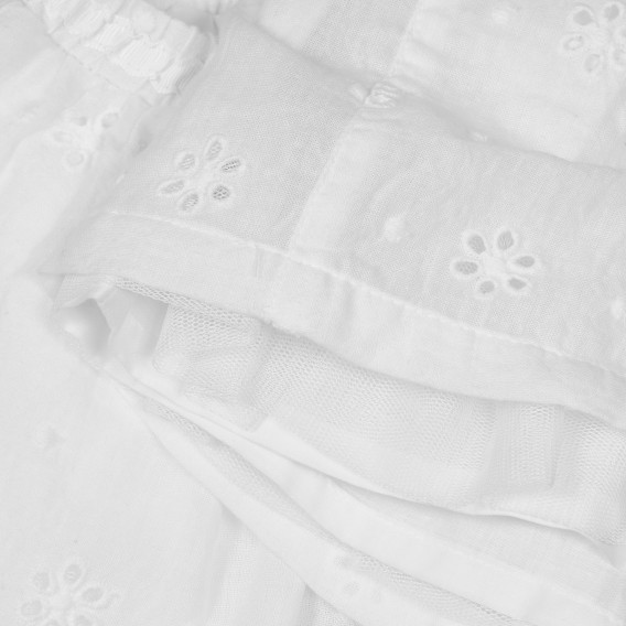 Fustă albă cu panglică și motive florale pentru bebeluși, Chicco, din bumbac Chicco 251616 3