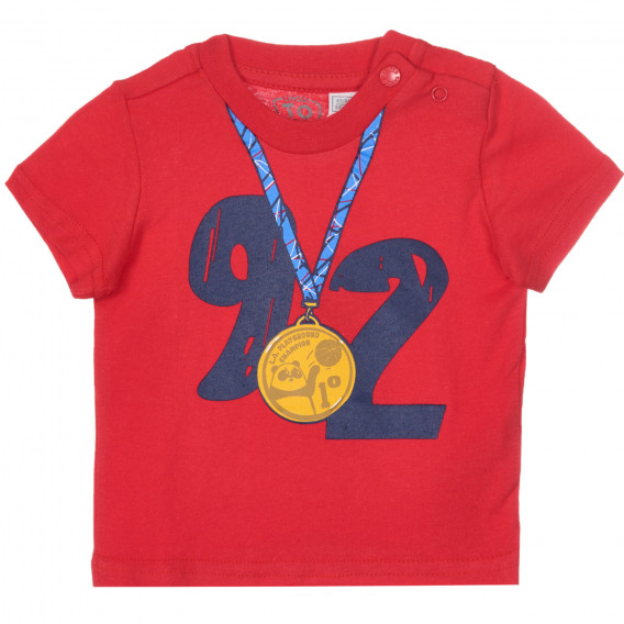 Tricou roșu din bumbac cu imprimeu pentru bebeluși, Chicco Chicco 251765 